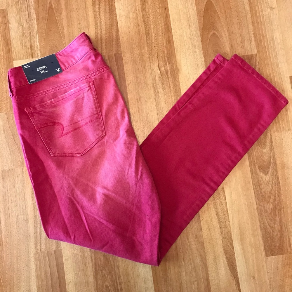 American Eagle Outfitters Women's Skinny Jeans in Red